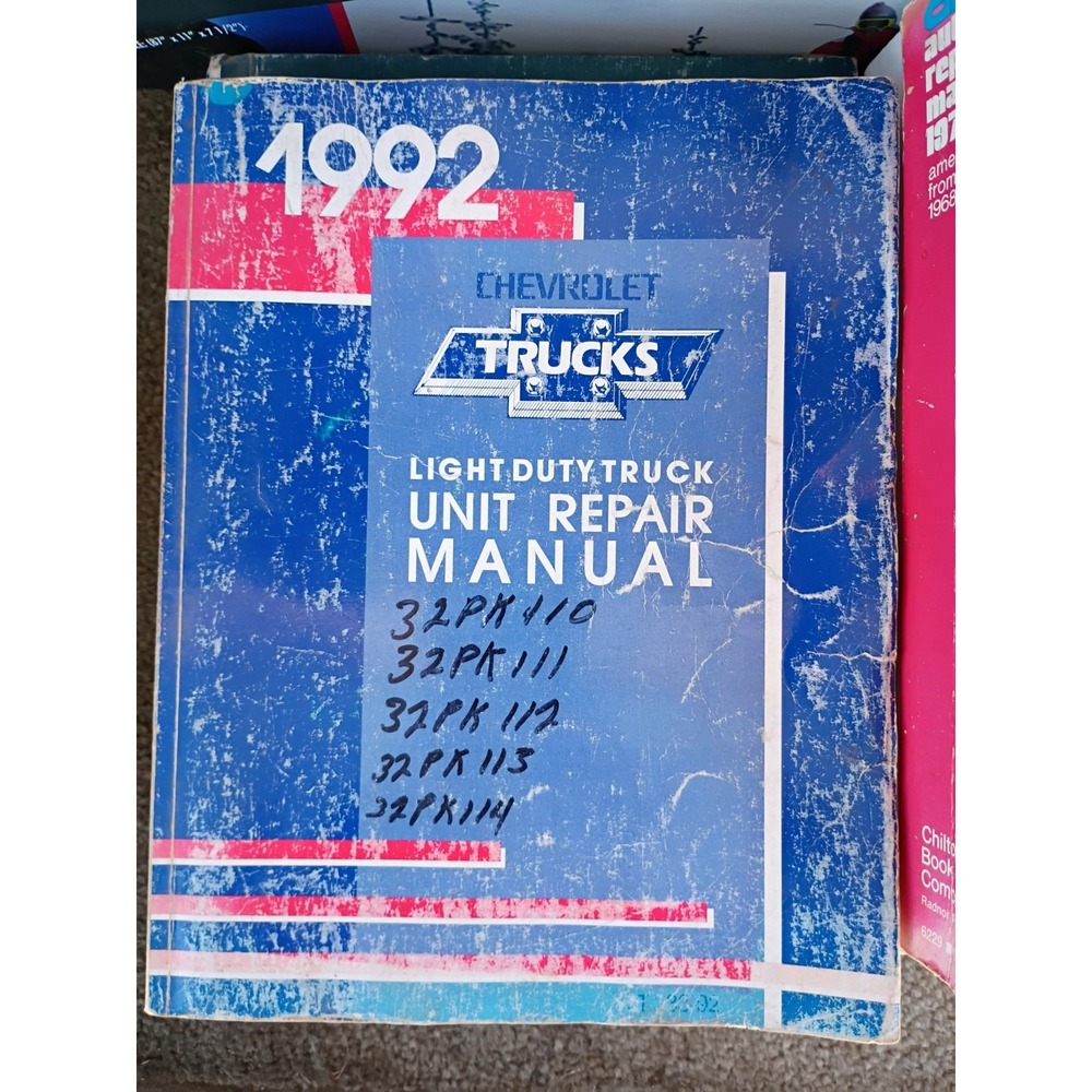 1992 Chevrolet Trucks Light Duty Truck Unit Repair Manual Service Book Vintage